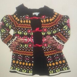 Colorful Patterned Knit Cardigan